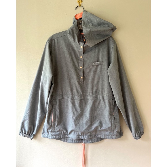Columbia Hoodie PFG Fishing Snap Collar Pullover Jacket Pockets Size M - Picture 1 of 13